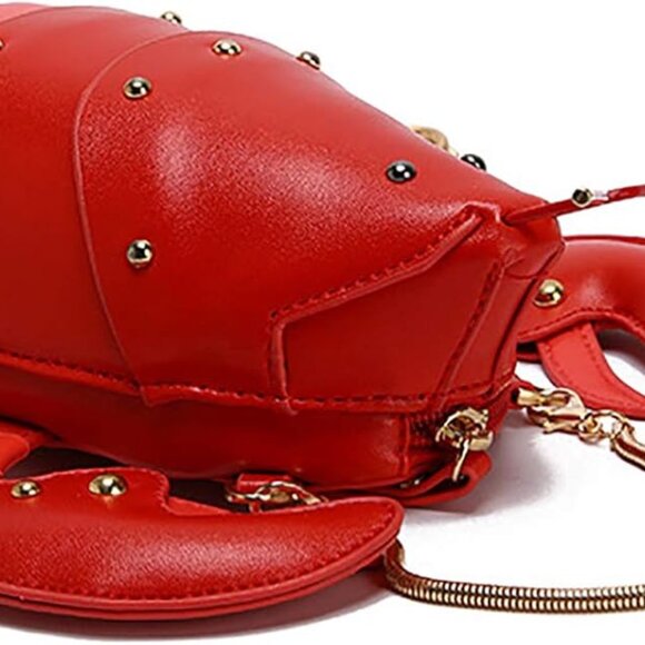Handbags - Crab Handbag Crayfish Shells Crossbody Bag Novelty Animal Shaped Purse Detachabl